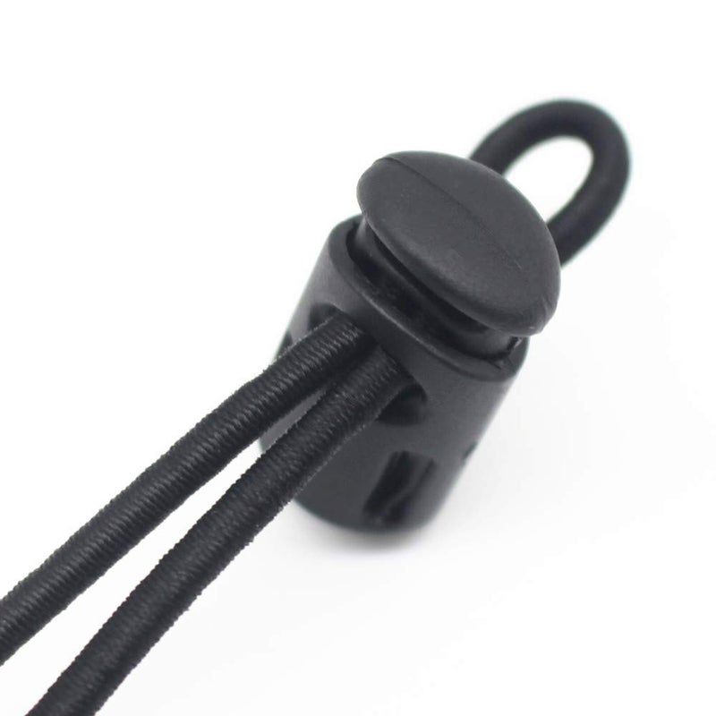 YaHoGa 25 pcs Cord Locks Spring Toggle Stopper + 10 Yards 1/8 Inch Cord Stretch String for Drawstring, Shoelaces, Clothing, Backpack, Bags (Black) - Image 3